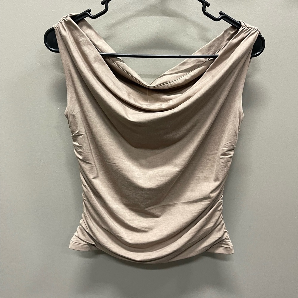 Abercrombie & Fitch Cream Drape Neck Blouse